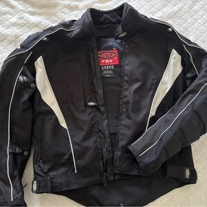 Cortech Black & White Men's Motorcycle Jacket